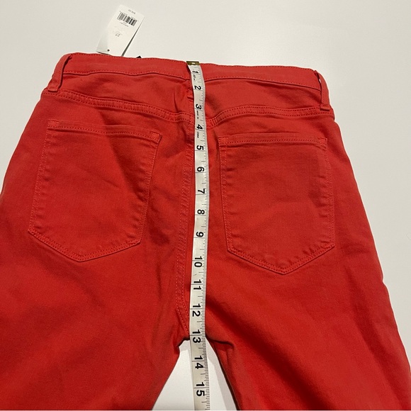 ✨Banana Republic Orange High Rise Skinny Raw Hem Ankle Jeans Size 27 🎃 🍁 🍂 - Picture 14 of 16
